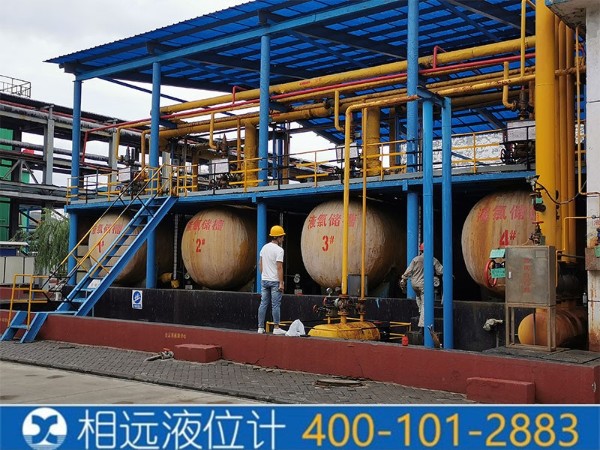 山西榆社化工液氯儲罐襯四氟液位計現(xiàn)場安裝圖